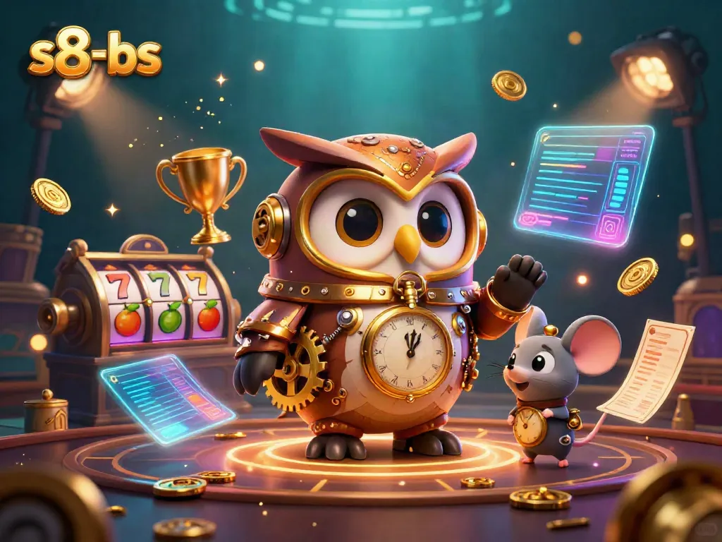 Experience rich gaming with s8-bs in this vibrant, steampunk-themed casino scene.