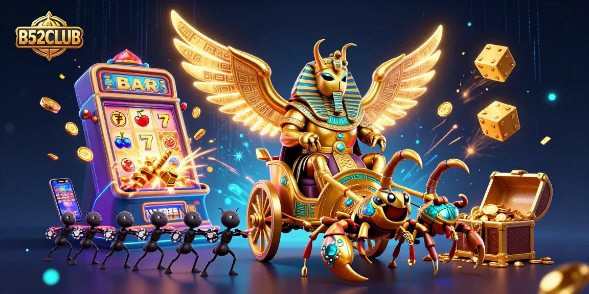 Experience the thrill of B52CLUB with colorful casino elements bursting with excitement.