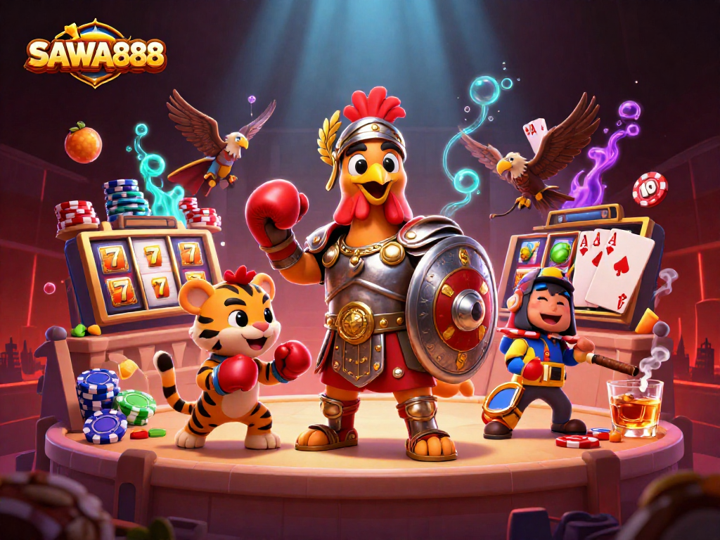 Experience thrilling gameplay at SAWA888 with exciting slot reels and dynamic gaming elements.